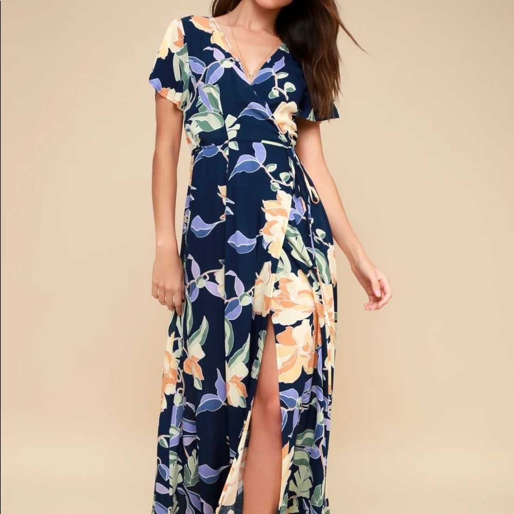 NWT Lulu’s Heart of Marigold Wrap Dress